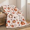 1pc Heavyweight Thickened Soft Flannel Blanket - Reversible Suitable for All-Season Warmth, Autumn Maple Leaf & Pumpkin Bedspread, Thick Cozy Throw Fo