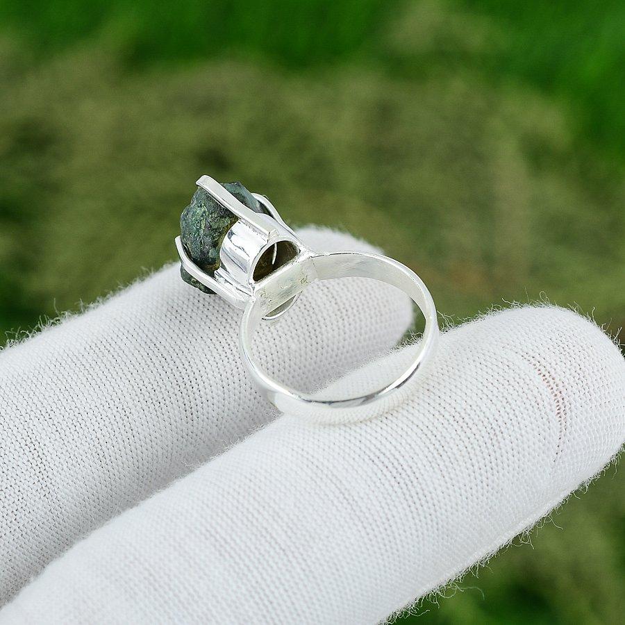 Natural Aquamarine Gemstone Statement Blue Ring Size 6.75 925 Sterling Silver