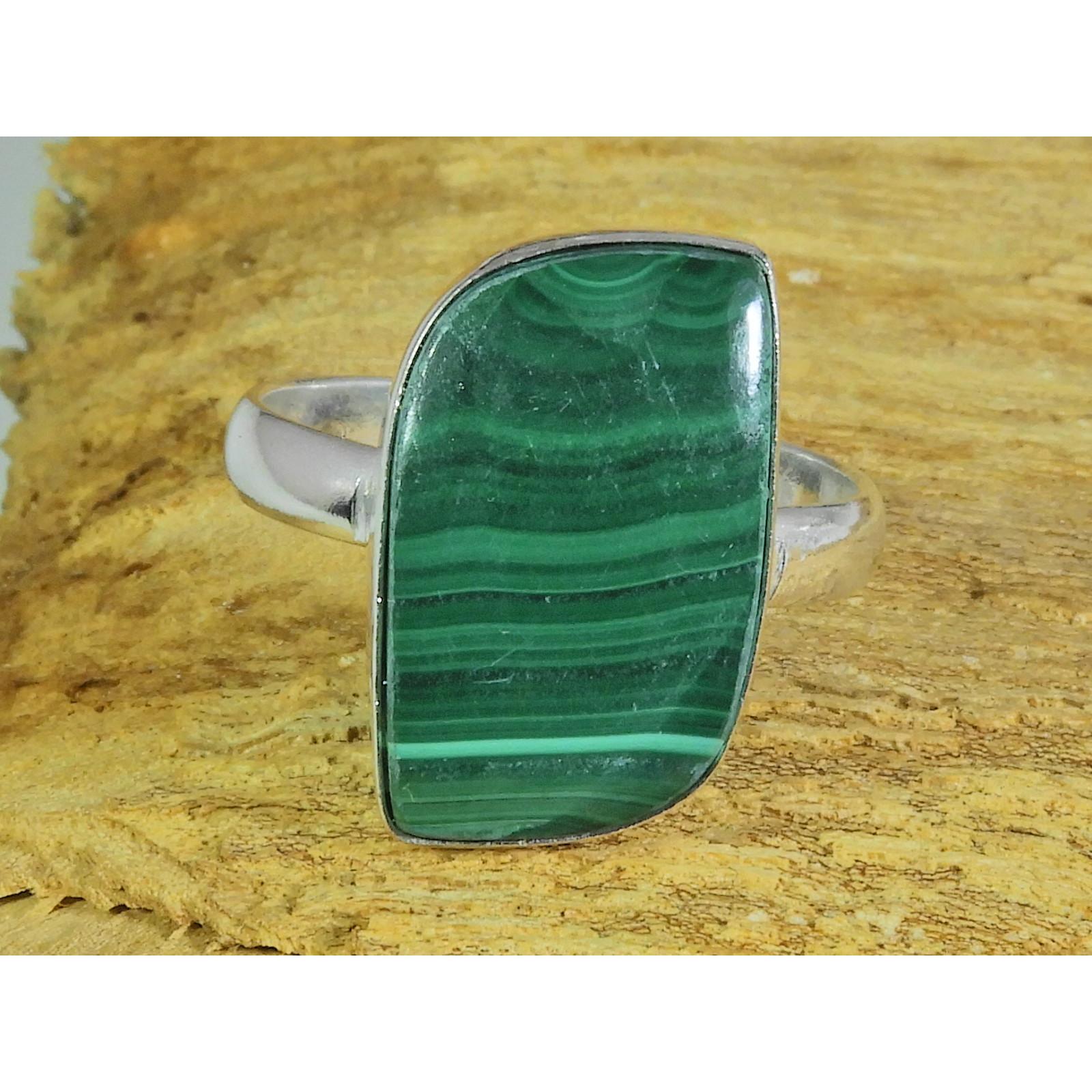 

Natural Green Malachite 925 Solid Sterling Silver Ring Size US-9 PG-69