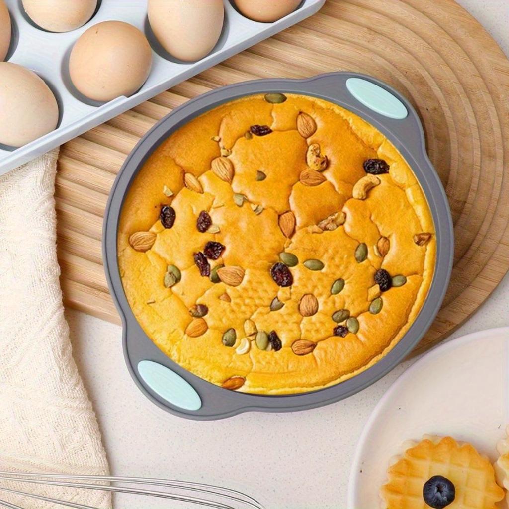 Silicone Baking Set with Non-Stick Heat-Resistant Oven-Safe Cake Molds and Wavy Rectangular Tray- Dishwasher Safe, Even Heat Distribution