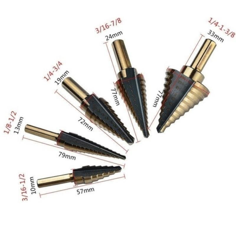 3Pcs Hss Cobalt Multiple Hole 50 Sizes Step Drill Bit Set Tools