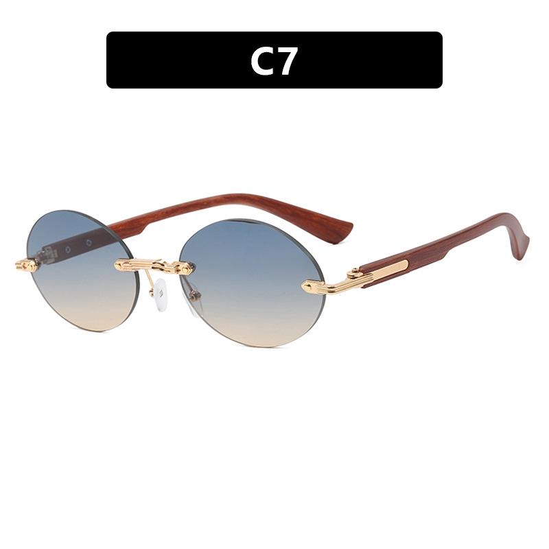 

Солнцезащитные очки овальной формы без оправы с необработанным краем - Подиумная мода 2024 года, уличный стиль As Shown