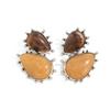 Minimalist Retro Gemstone Pendant Earrings Ins Style Geometric Wrinkled Alloy Earrings