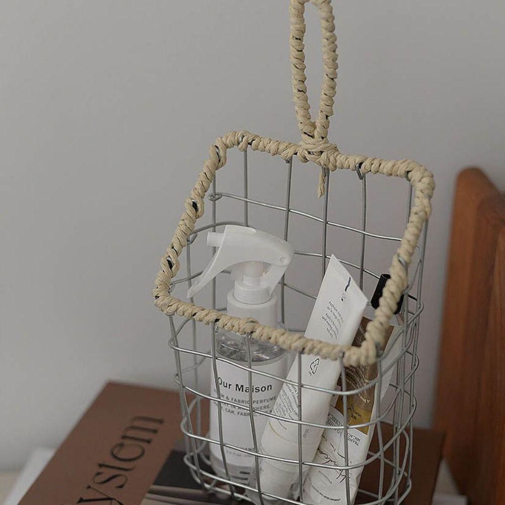 Nordic Kitchen Wall Organizer Metal Cabinet Storage Basket Small Stuff Snacks Support