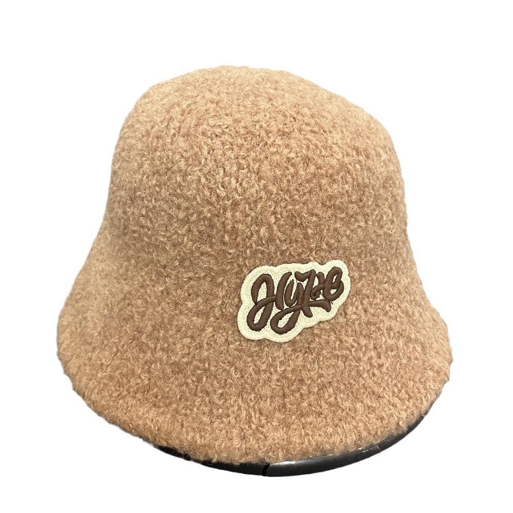 Hat women's autumn and winter new Maillard plush bucket hat basin hat retro warm face small bucket hat