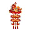 Chinese Good Luck Horse’s Charms Pendant Velvet Hanging Ornament for Lunar New Year Door Decoration