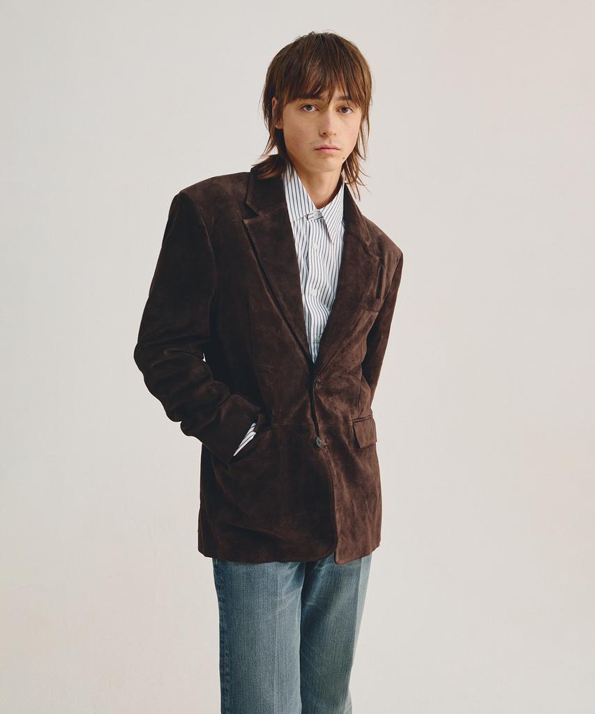 Lmood Ander Cow Suede Single Blazer Brown