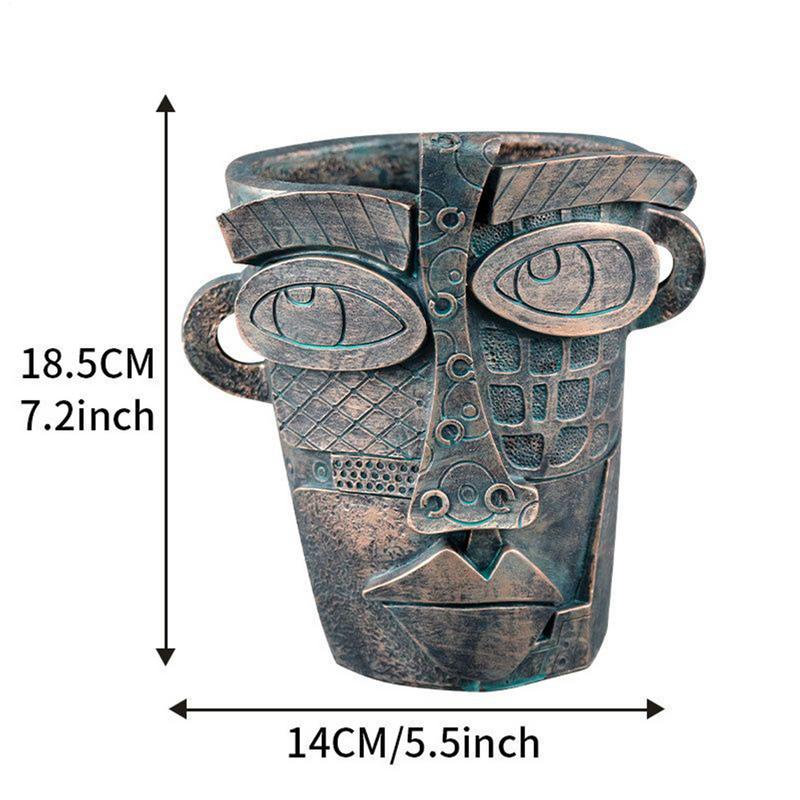 Abstract Face Planter Abstract Succulent Planter Flower Pots Colorful Interesting Vase Home Art Indoor Outdoor Fun Decoration