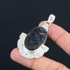 Oval Sodalite Rough Gemstone 925 Sterling Silver Wife Wedding Pendant Jewelry
