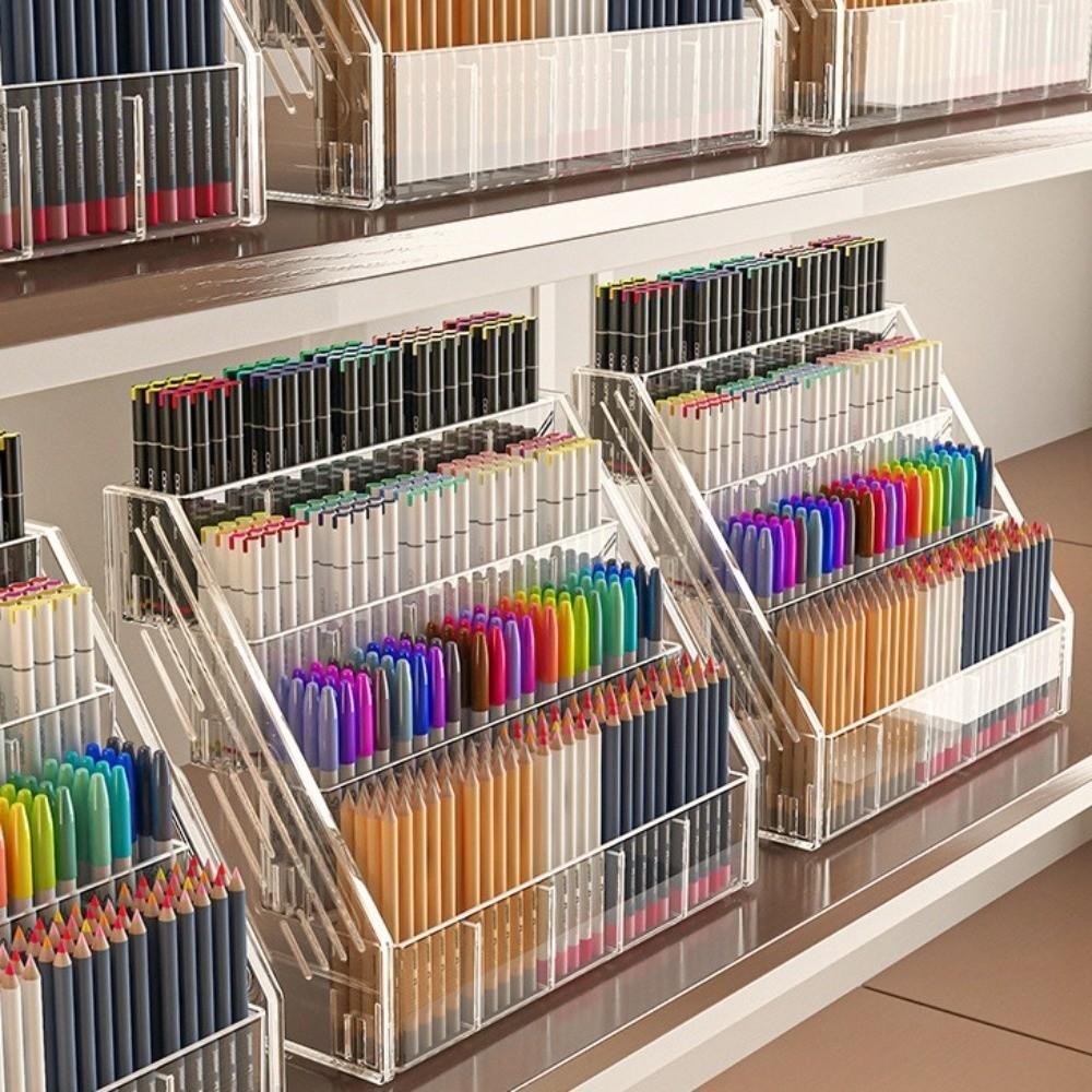 3/4/5 Layers Watercolor Pencil Storage Rack Large Capacity Marker Pen Storage Box Office/School