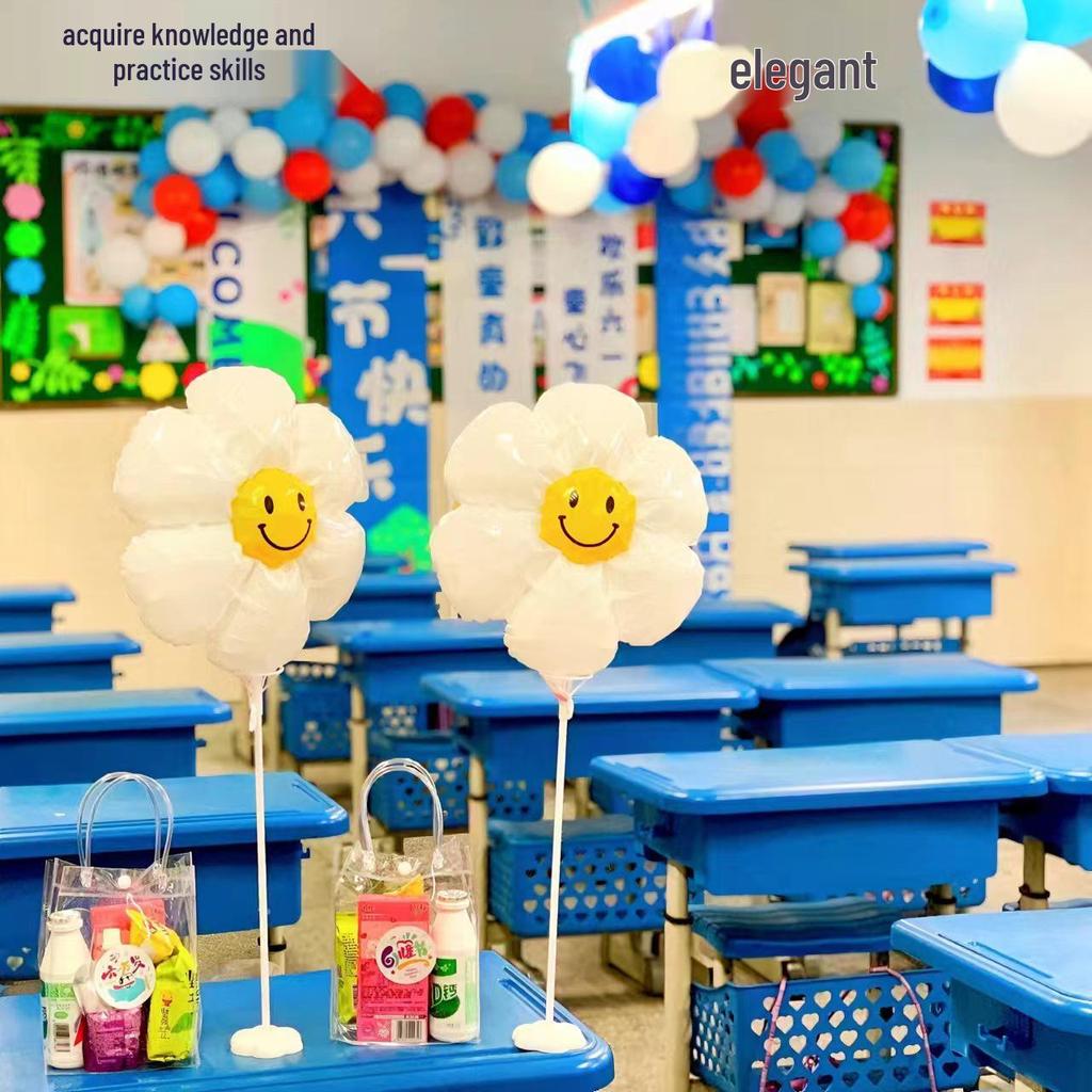 Sunflower Smiley Face Balloons for Back to School Classroom Décor