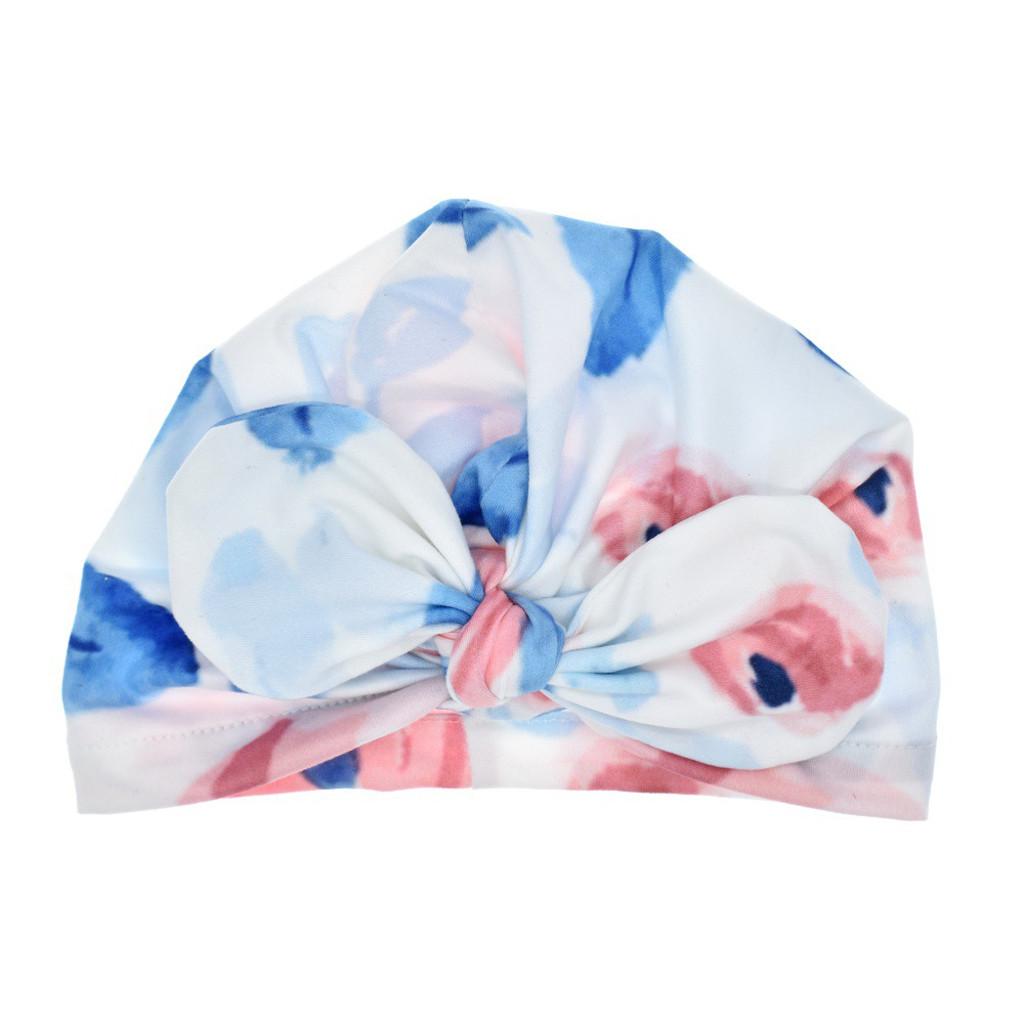 Neugeborenen Baby Junge Mädchen Baby Sonnenhut Floral Bowknot Cap Kleinkind Turban Foto Requisiten