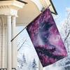 2D Flat - 2D Flat - 1pc 2D Flat, Decorative Flag, Oriental Classical Landscape Cherry Blossom Pagoda Full Pattern Single-Sided Printed Flag, Aesthetic