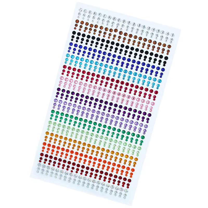 DIY Acrylic Rhinestone Face Stickers - 15 Color Set for Makeup & Stage Use
