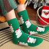 Coral Fleece Floor Crew Socks Christmas Pattern Winter Thermal Warm Fuzzy for Women Men Winter Indoor Slipper Hosiery