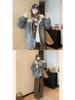 2025 Winter Korean Velvet-Enhanced Thick Denim Cotton Loose Jacket