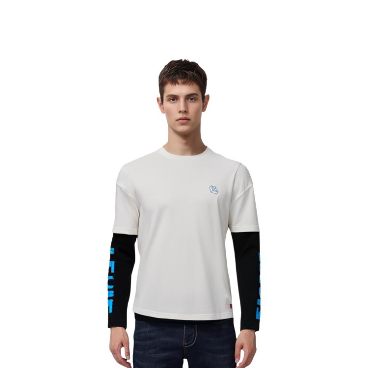 Levis Logo Embroidered Letter Round Neck Pullover T-Shirt Unisex T-Shirts White A5439-0000
