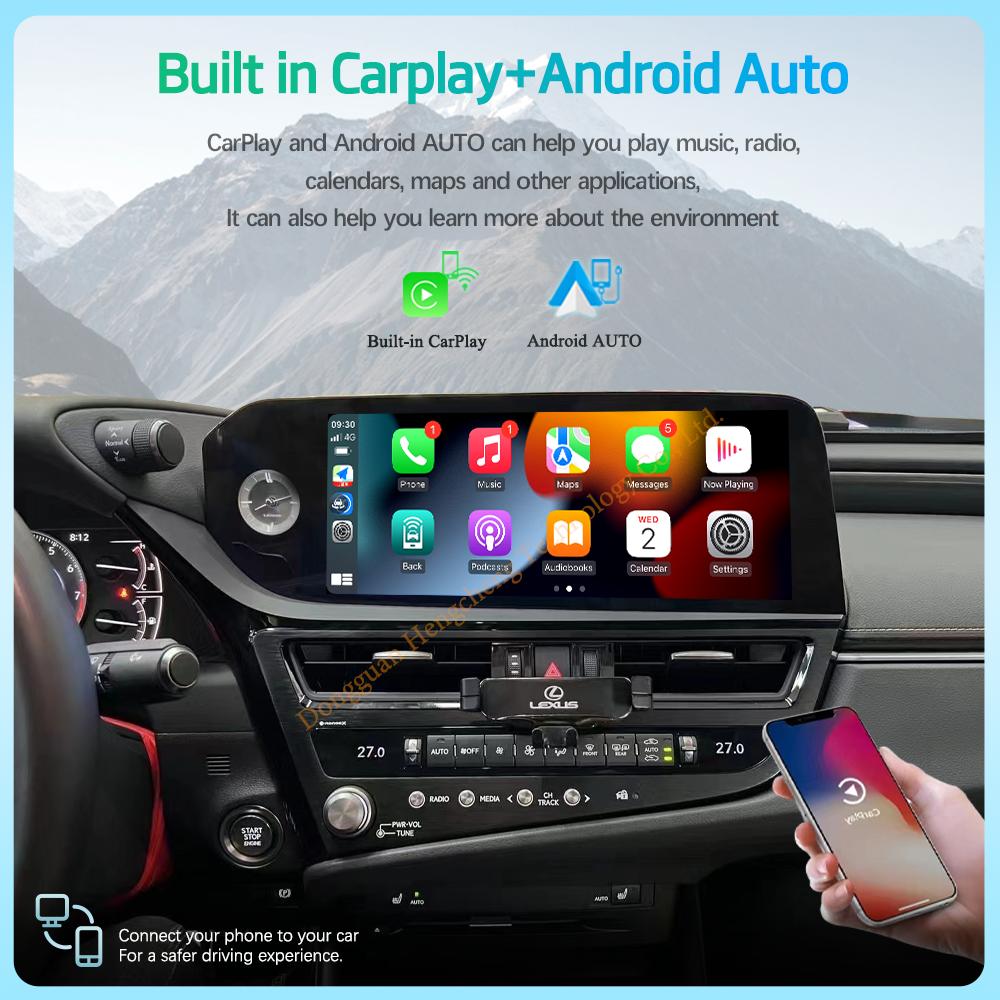 For Lexus ES200/ES250/ES300/ES350 2025-2025 Car Multimedia Player 12.3" GPS Navigation Android13 8+128G CarPlay 4G 360Camera