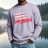 Men's Casual Loose Fit Long Sleeve Neck Tee with Letter Print