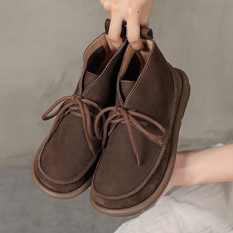 Leather Women's Short Boots, Soft Sole, Soft Surface, Super Comfortable, Big Sole Wide Feet Thin Fashion, All-match Casual Short Boots, Martin Boots