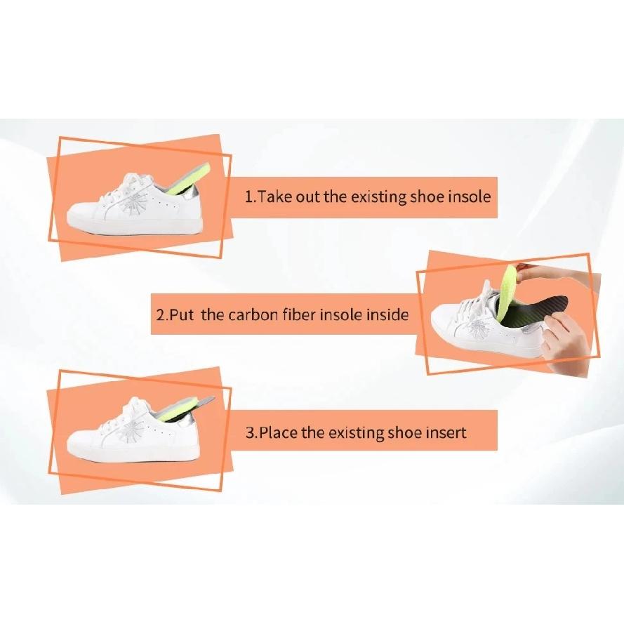 1 Pair 1.2mm Carbon Fiber Insole and Shock-absorbing Insole, Foot Fractures, Hallux Rigidus and Limitus, Rigid Shoe Insert