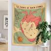 Cute Cat Flower Hanging Cloth Office Living Room Tapestry Home Wall Decoration Tapestry