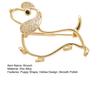 Women Brooch Hollow Design Smooth Polish Puppy Shape Lapel Pin Zinc Alloy Multi-Purpose Badge Scarf Shawl Bag Accessory
