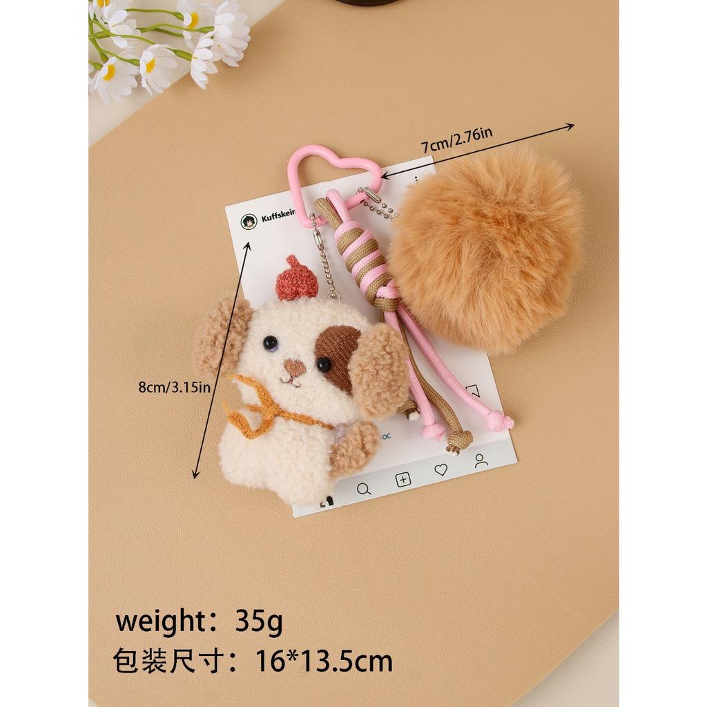 Fashion personality soft cute plush puppy bag pendant keychain ins versatile high-end pendant accessories