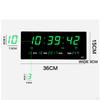 Electric Wall Clock Decor Calendar Display for Bedroom Living Room White