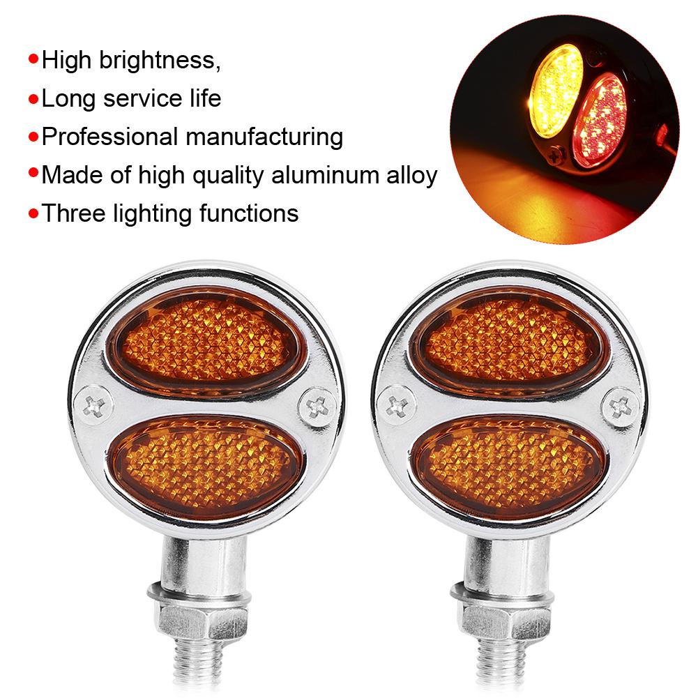 Motorcycle LED Turn Signal Light Brake Lamp Metal Blinker Flashers 12V 4 Wires