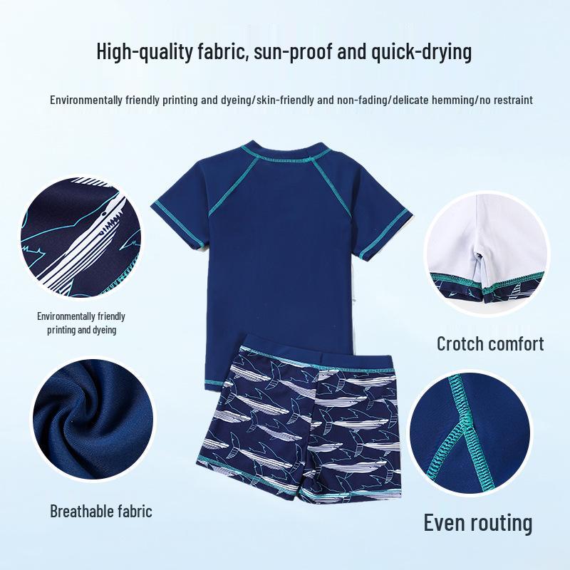 2025 Boys' Split Swimsuit Set - Professional Sunscreen Swimwear for Toddlers and Kids
