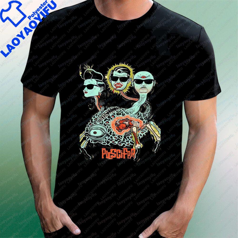 Puscifer Einzigartiges Bedrucktes Shirt - Geschlechtsneutrales Trendiges Kurzarm-Rundhals-T-Shirt Geeignet für Unisex und WoUnisex