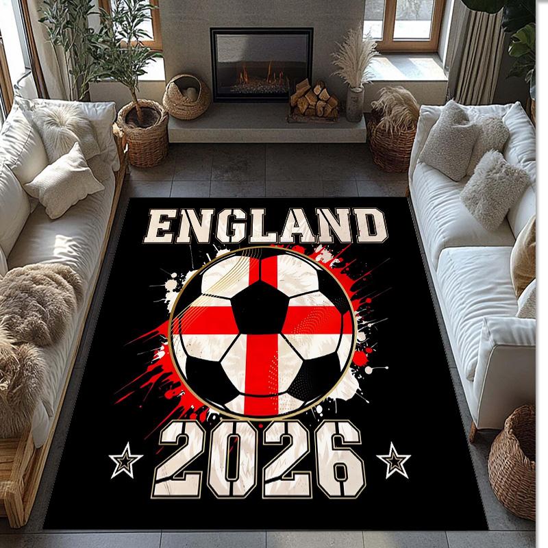 England national football team Printed Flannel Area Rug Non Slip Soft Polyester Floor Carpet Indoor Decor Mat for Bedroom Living Room Sofa