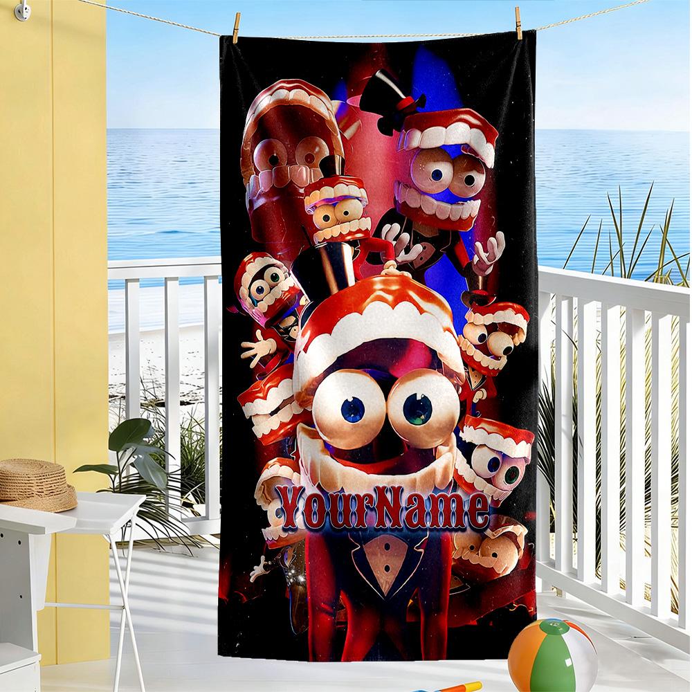 Digital Circus Personalized Text Beach Towel Quick-Dry Soft Microfiber Portable for SwimmingBeachCamping Travel Beach AccessoriesGym