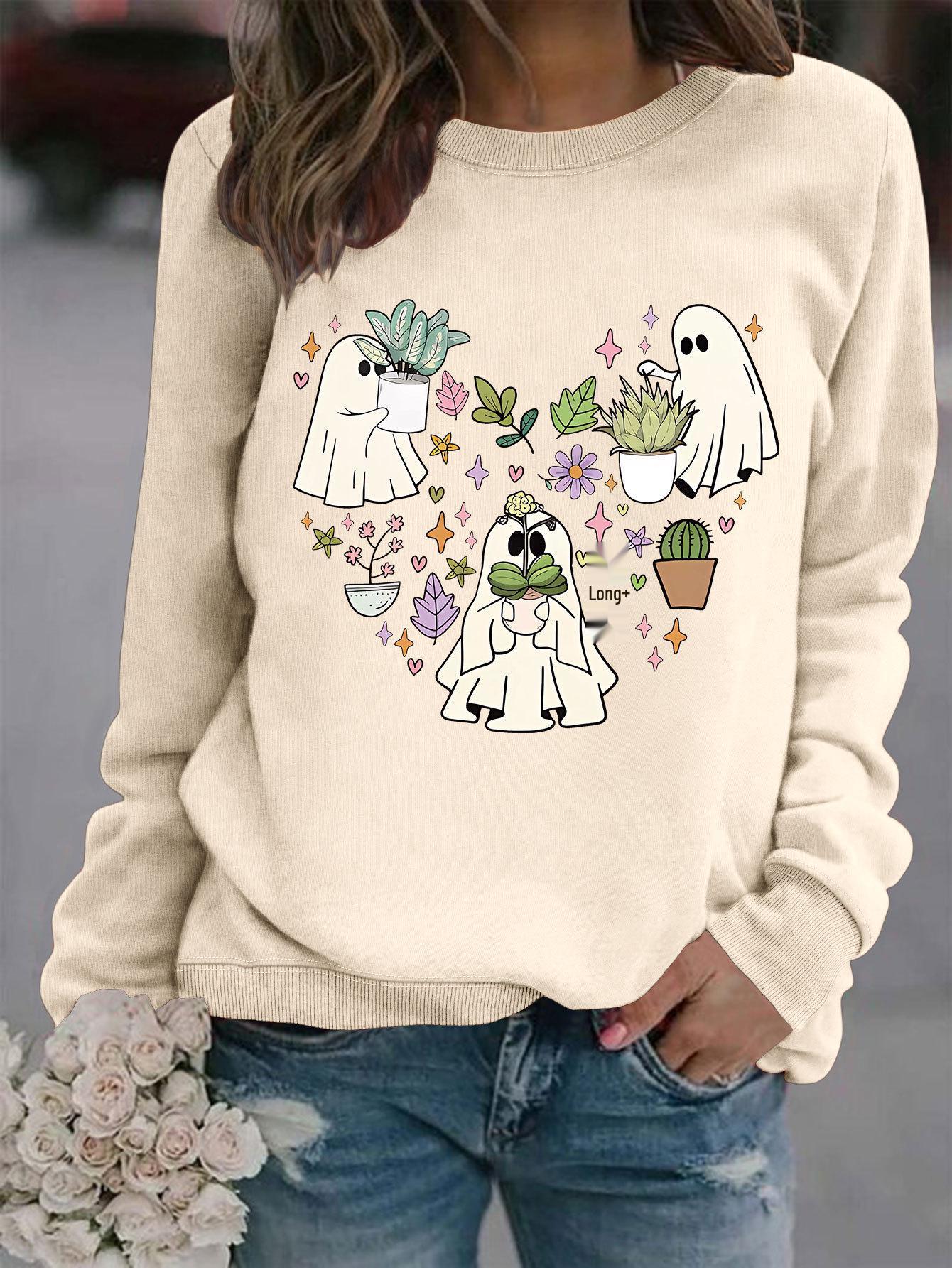 

Винтажный женский свитшот с привидением на Хэллоуин - Пуловер для зимних видов спорта XL