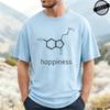 Grappige Geluk Serotonine Molecuul Scheikunde Print Grappig T-shirt, Mode T-shirt, Dopamine Moleculair T-shirt Korte Mouw Tops