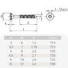 Spanplattenschraube 6,0 x 45 mm 500 Stück mit Stern I, Senkkopf, Teilgewinde und Fräsrippen unter dem Kopf