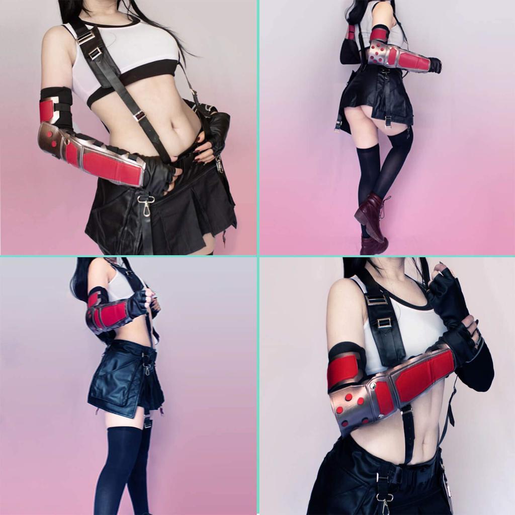 Tifa Cosplay Fighting FF7 Cosplay Event Tifa Costume with All Accessories Fighting Size [NSPSTT] Suit, Costume, Costume, (Tifa Suit, LL)