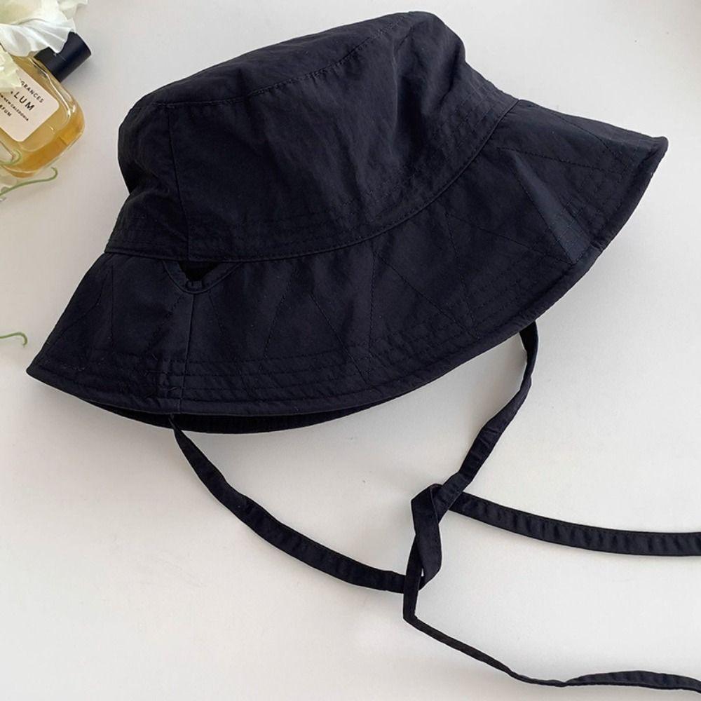 Wide Brim Fisherman Hat Lace-up Sunshade Basin Hat Fashion Sun Hat
