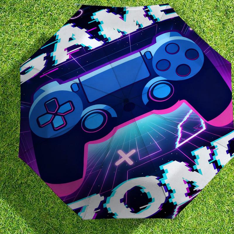 1pc Game Zone Pattern Umbrella Design Automatic Opening and Closing Umbrella, High-quality Travel Umbrella, c1128200