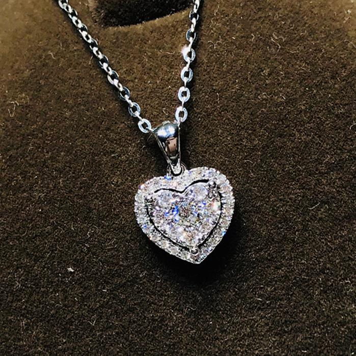 Vintage 2ct Green Moissanite Pendant 925 Sterling Silver Charm Wedding Pendants Necklace For Women Party Choker Jewelry Gift