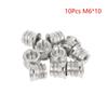 Hex Socket Insert Nuts 10pcs Threaded Embedded Fasteners Heavy Duty Hardware for Woodworking Cabinet Furniture Installation
