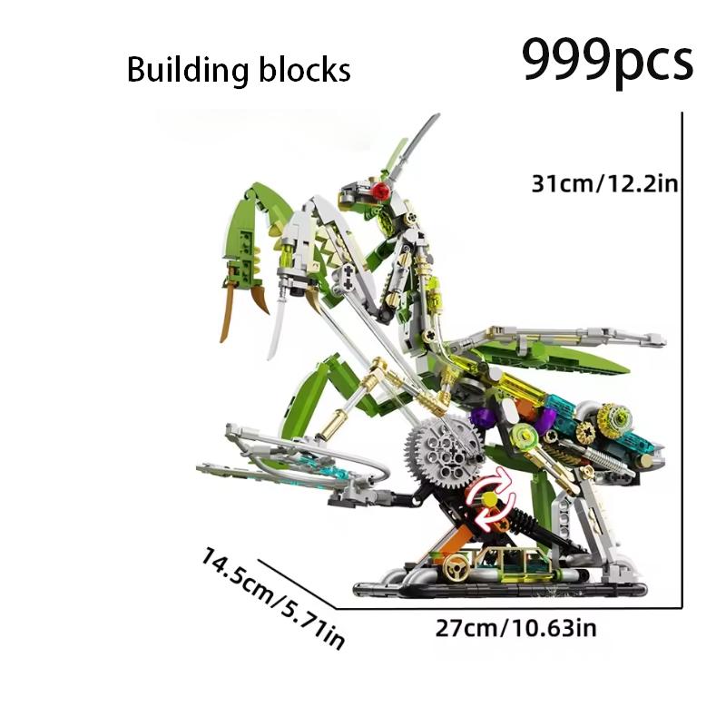 Technical Mechanical Mantis Insect Life Set With light Building Blocks Bricks Animal World Model Assembly Toys for Kid Gifts