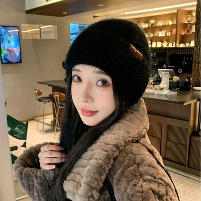 Autumn and Winter Women's Hat Plush New Korean Knitted Hat Versatile Warm Ear Protection Thickened Fashionable Student Wool Hat