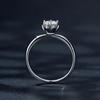 BAMOER 0.8CT Round Moissanite 14K Gold Plated Ring for Women D Color VVS1 EX Lab Diamond Engagement 925 Sterling Silver Ring