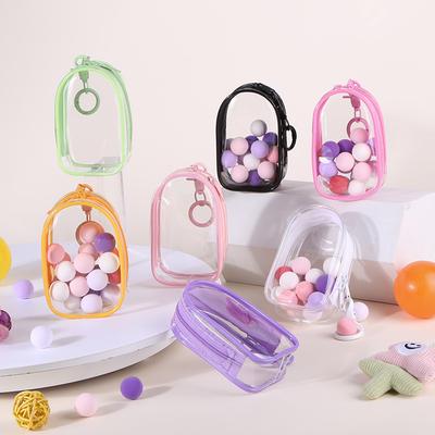 Clear Figure Display Bag with Keychain Zipper Clear Display Case Transparent Protector Case Organizer Box for Collectibles