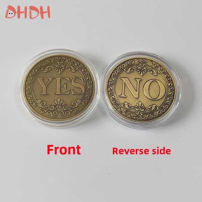 Vintage Metal Yes No Decision Coin Lucky Coin Desktop Decorative Metal Crafts Holiday Party Gifts
