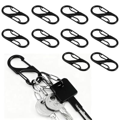Carabiner, Multi-functional Keychain, 8-shaped Clasp, S-shaped Carabiner, Set of 10,
