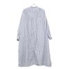 JOURNAL STANDARD 24-040-400-5010-1-0 Striped Linen Band Collar Gathered Shirt Dress *There Is No Size Notation. White / blackUsed