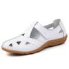 Big Sandals Hollow Leather Women's Shoes Leather Sandals Non-slip Flat Casual Mother Shoes Tide